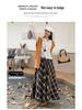 Thickened Warm Wool Retro Plaid Umbrella Skirt - 2025 Autumn/Winter Collection
