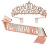 Queen Girl Crown IR Party Decoration Crown Birthday Ribbon Crown Set