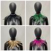 New Adjustable Faux Feather Scarf Lace-up Retro Faux Pearl Decor Costume Accessories Party