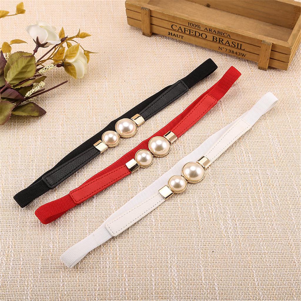 

Women s Leather Pearl Belts For Jeans Belt Belts For Pants белый