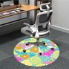 1pc Pineapple Floral Pattern Office Round Rug, Non-slip, Soft and Durable Office Rug for Interior Decoration, Perfect for Office, Beautiful Decoration