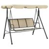 vidaXL Hollywood Swing with Roof Anthracite Grey and Sand Colored