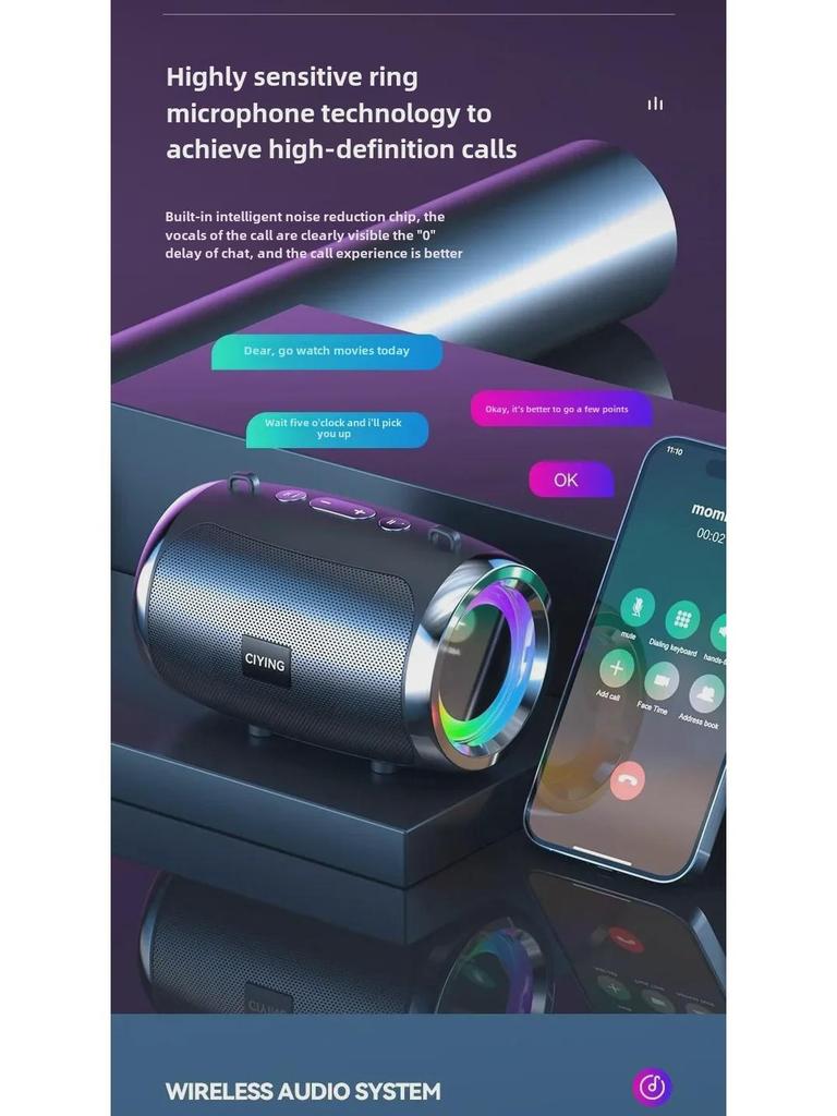 Chytrý přenosný Bluetooth reproduktor: Velký objem, malé rozměry pro domácí, venkovní a automobilové audio