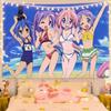 Hot Japanese Anime Cute Anime Girl Tapestry JK Girl Aesthetic Bedroom Living Room Wall Decor Background Cloth