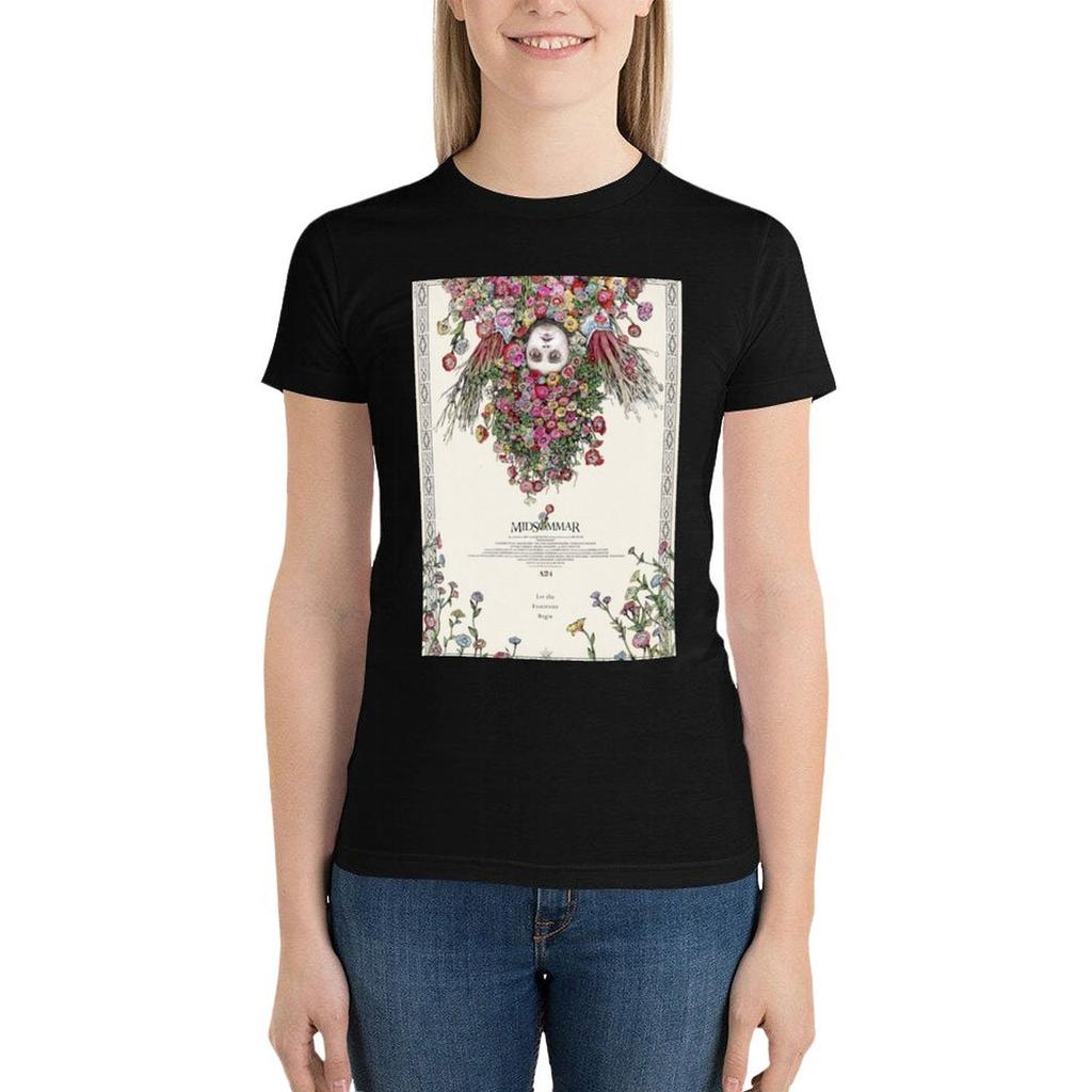 Midsommar Japanese Poster T-Shirt Aesthetic Clothing Funny Short Sleeve Tee Summer Tops Cute T-Shirts For Women