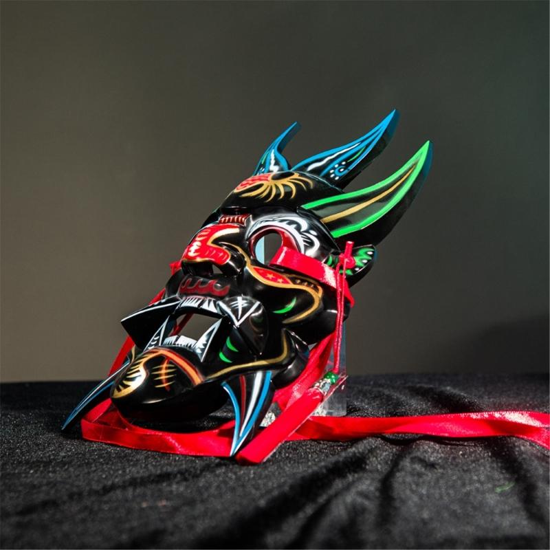 Nuo Operas Mask Hand Painted Chinese Operas Mask Masquerade Mask Party Mask Halloween Cosplay Mask for Women Men Gifts