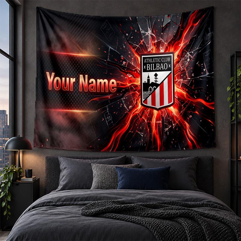 Personalized Tapestry Wall Hanging Athletic Bilbao FC Pattern Art Background Cloth
