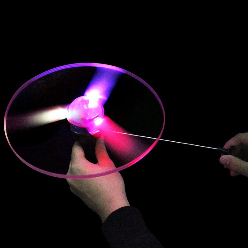 Large Light-Up Flying Saucer UFO Frisbee: Flashing Fairy Bamboo Dragonfly Toy for Kids