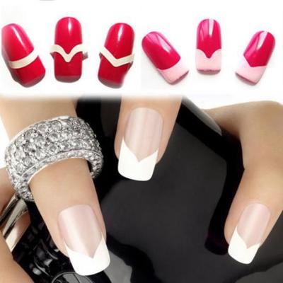 48Pcs/Sheet DIY 18 Style French Manicure Nail Art Tips Tape Sticker Guide Stencil