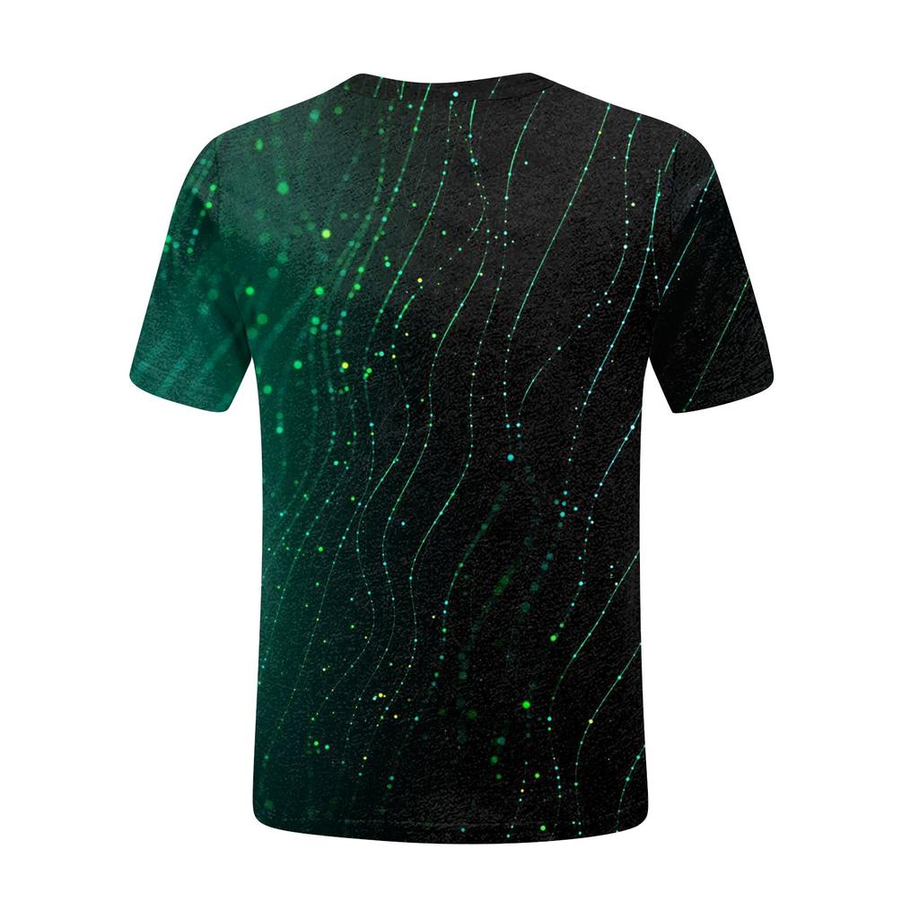 Women's Fashion Casual T-shirt Gradient Print Round Neck Short Sleeve Top