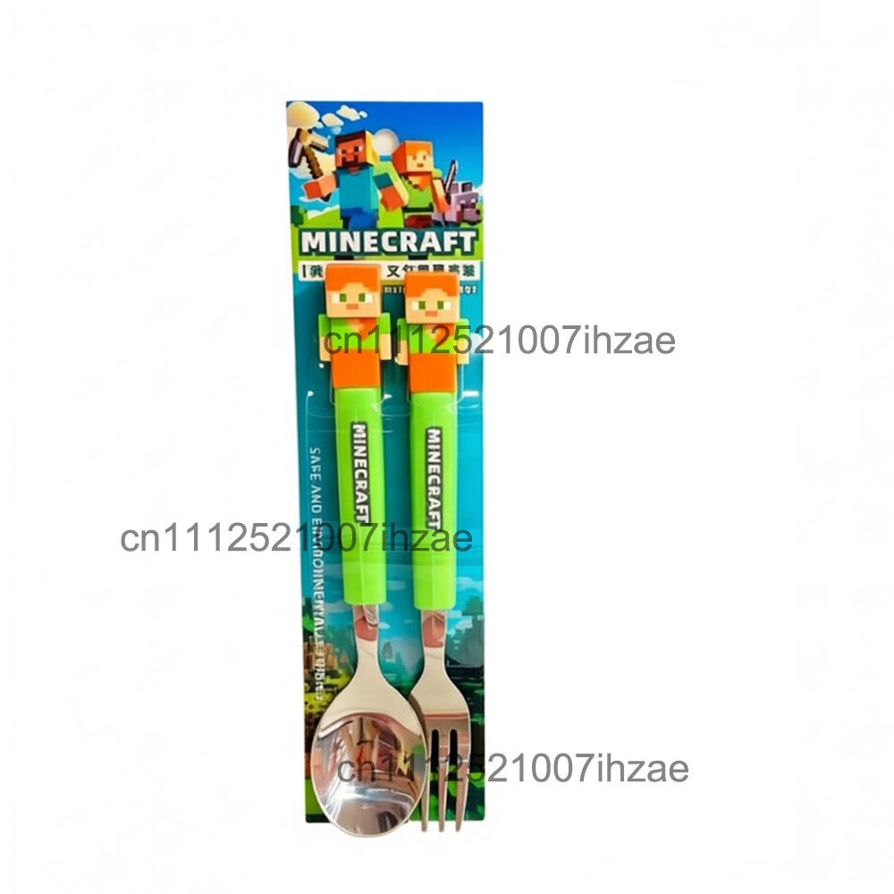 New Style Game Peripherals Spoon Fork Set Doll Handle Tableware ABS Material Handle Stainless Steel Novel Tableware Combination