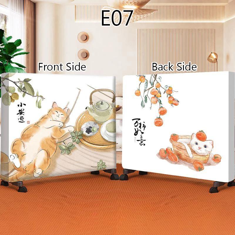 

Cartoon Printed Radiator Dust Cover Household Oil Tin Dust Cover Heater Dust Cover Fabric Electric Heating 6 Sizes S