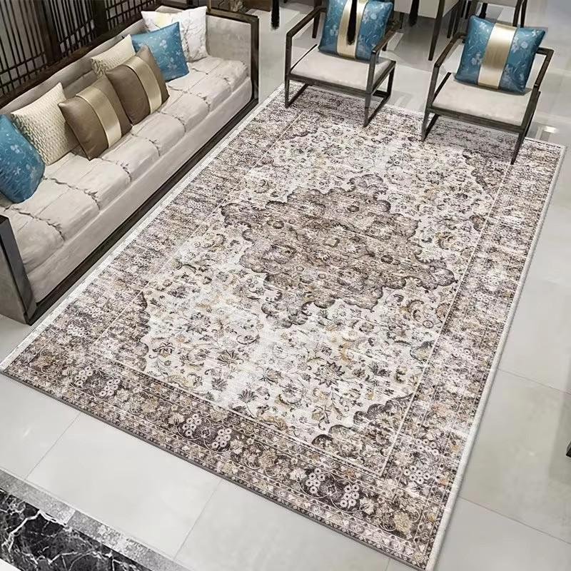 American Style Blue Persia Carpet Living Room Decoration Sofa Table Area Rugs Easy Clean Bedroom Cloakroom Floor Mat Non-slip