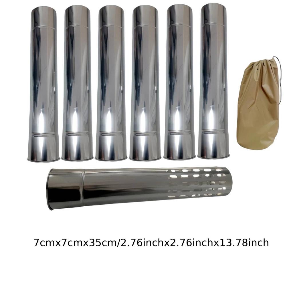 Anti Scalding Chimney Tube Stainless Steel Heat Dissipation Flue Pipe for Tent Stove Camping