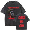 Vintage Gewassen Vybz Kartel Wereldtournee 2025 Merchandise T-shirt Heren Gotische Hip Hop Oversized T-shirts 100% Katoen T-shirt Streetwear