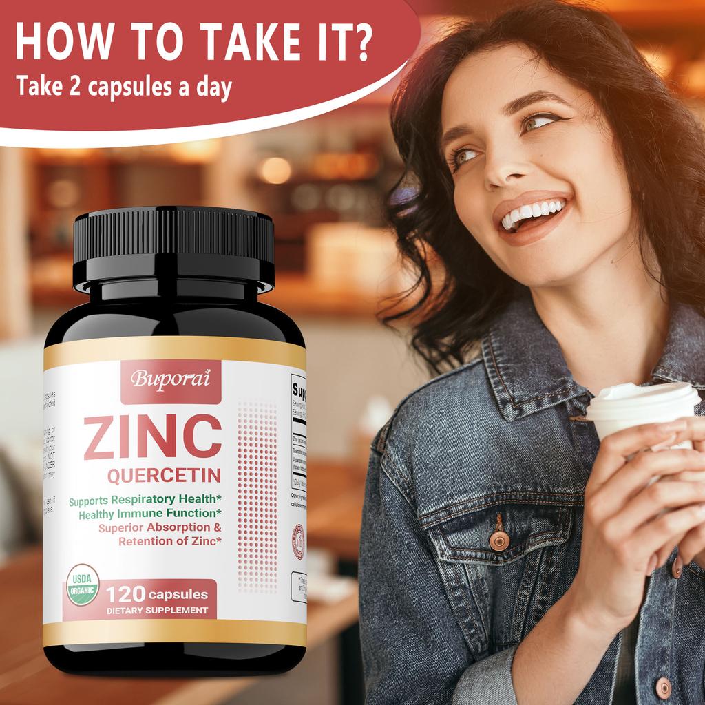 Buporai Zinc Capsules for Men and Women, All-Natural, Supports Immune Health, Antioxidant Support