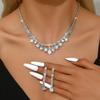 Bridal Accessories Dress Accessories Fashion Exaggerated Premium Inlaid Diamond Tassel Necklace Earrings Wedding Suit