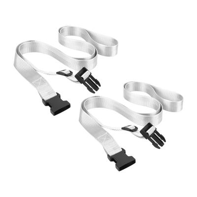 2 PEZZI Cinghia per Bagagli Regolabile Poliestere Cinghia con Fibbia per Bagagli per Viaggio 150x2,5cm Argento