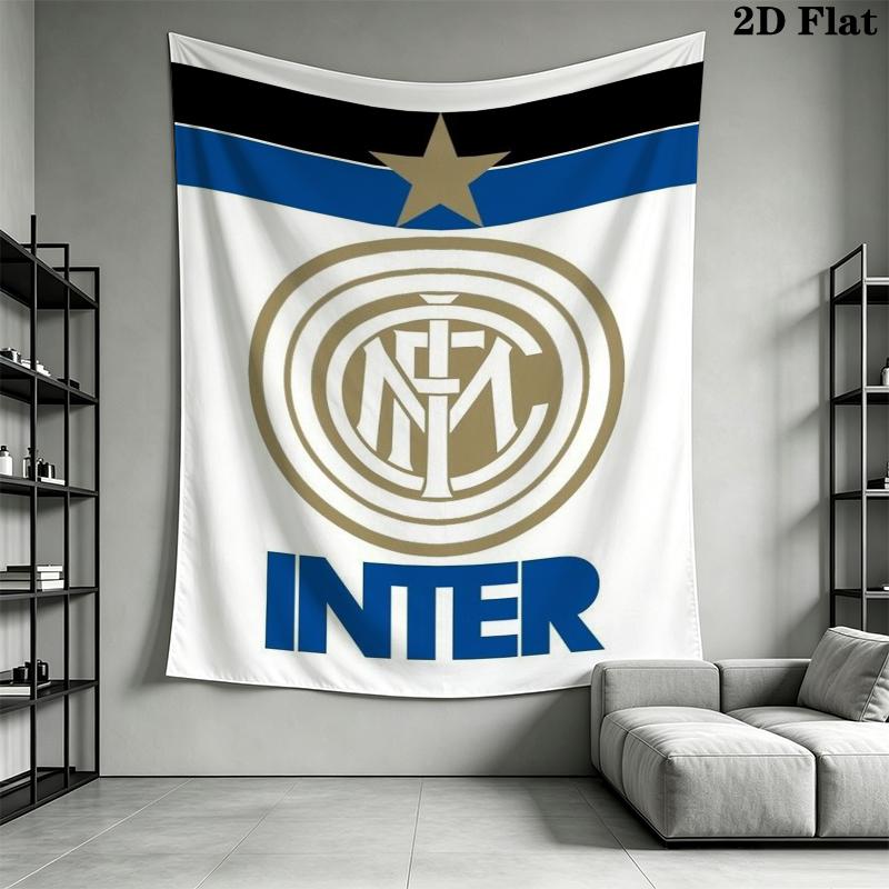 Ταπετσαρία Τοίχου Inter Milan Αισθητικό Κρέμασμα Τοίχου Κουβέρτα από Τυπωμένο Ύφασμα Διακοσμητικές Ταπετσαρίες για Υπνοδωμάτιο Σαλόνι Διακόσμηση Σπιτιού