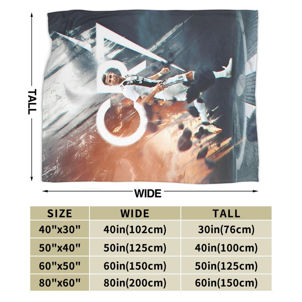 Football CR7 Blankets Coral Fleece Plush Ronaldos Ultra-Soft Throw Blanket for Outdoor Travel Bedspread