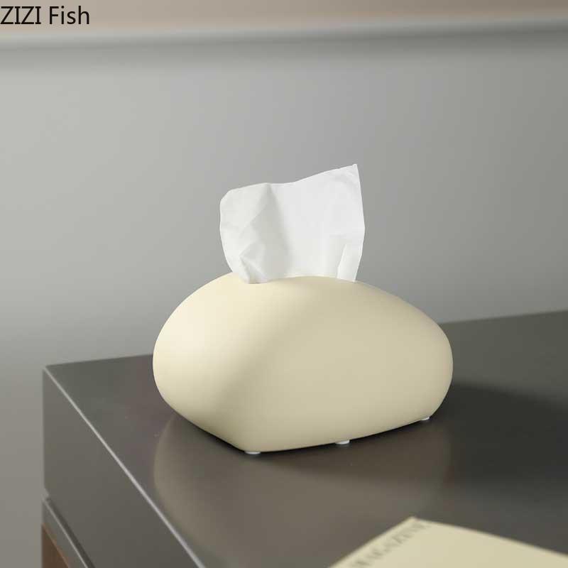 Simple Ceramic Tissue Box Desktop Decoration Creative Tissue Storage Box Modern Napkin Tissue Holder Home Decoration Accessories