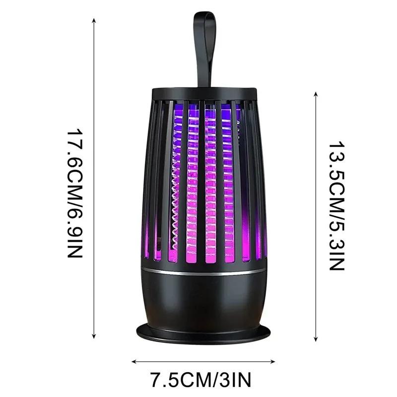 Lampada Uccidi Zanzare Portatile Ricaricabile USB Trappola Elettrica per Mosche Insetticida Zapper Luce Anti Zanzare Silenziosa per Esterno