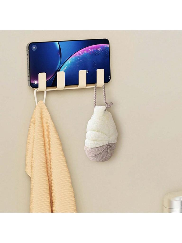 2pcs Phone/Tablet Charging Stand With Hook, Home/Room Hanging Small Item Organizer, Drill-Free Phone Charging Holder