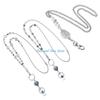 HX6F Women Beaded Chain Necklace Retractable Badge Reel Lanyard Badge Holder Gift