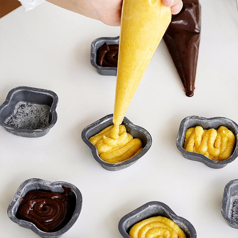 1/6Pcs Toast Bread Pattern Carbon Steel Cake Mold Madeleine Muffin Cake Pan Jam Sandwich Dessert Kitchen Accessories Gadgets