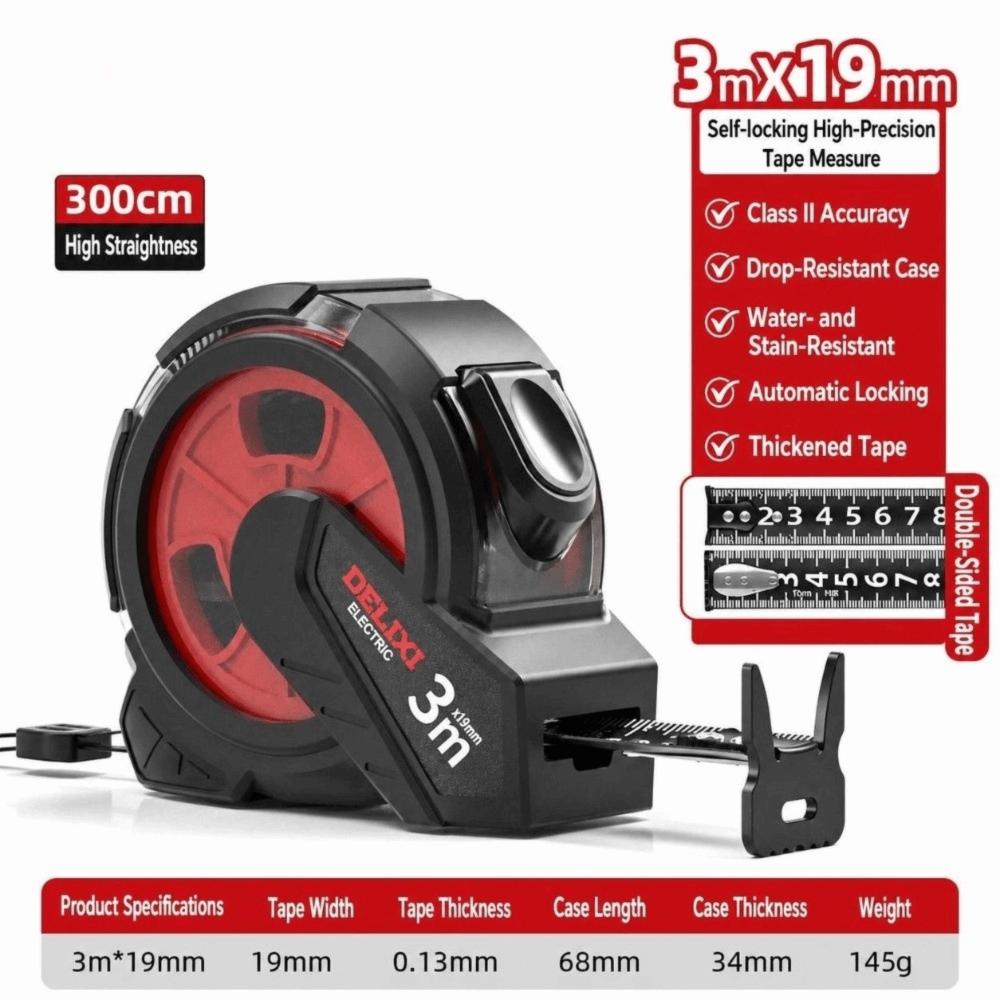 Rubber Shell Self-Locking Tape Measure Double Sided Tape Measuring Tape Ruler Daily Measurement