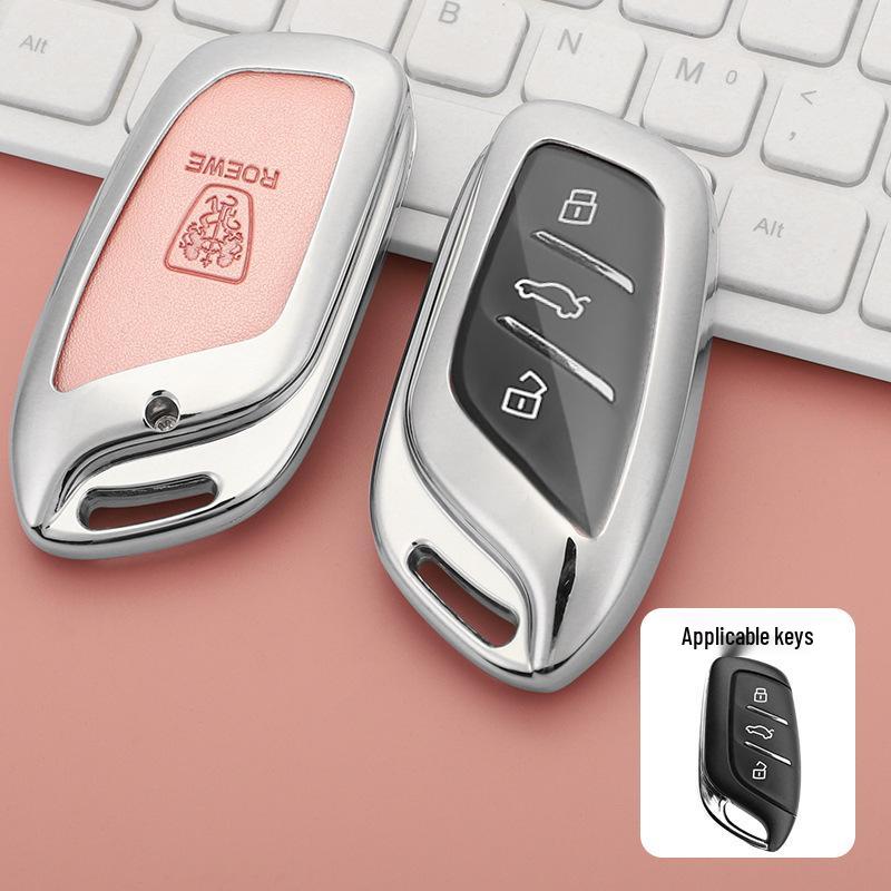 Roewe Car Key Case for 350, 350c, W5, 360, 750 Models - Folding Protective Shell with Buckle for Men and Women