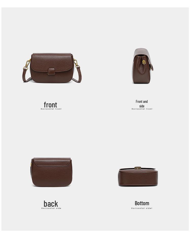 2025 New Women's Versatile Genuine Leather Crossbody Bag - Fashionable Vegetable-Tanned Cowhide Underarm Bag for Moms