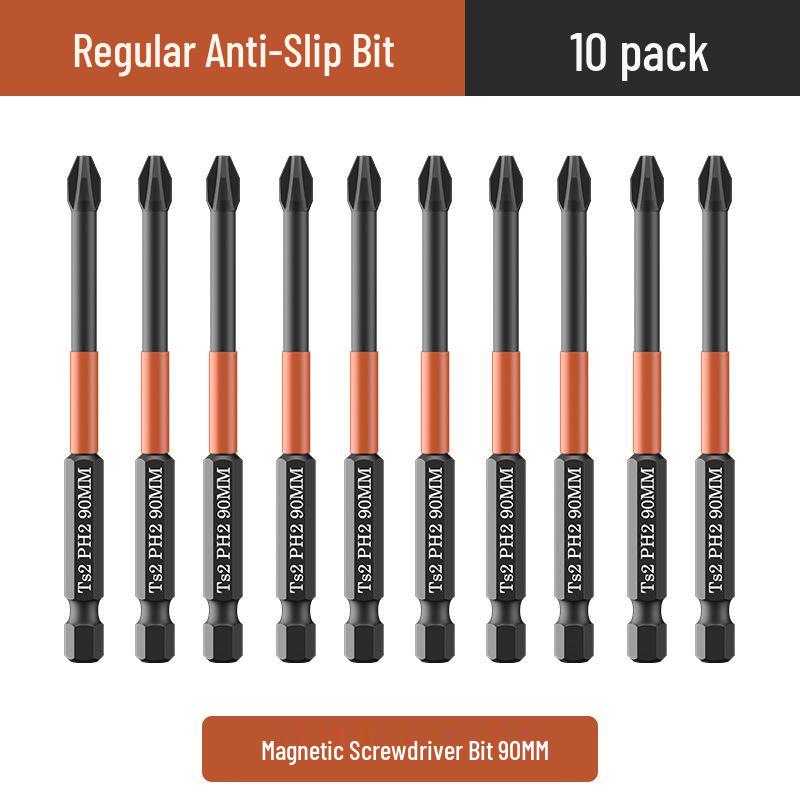 Tungsten Steel Anti-slip Phillips Screwdriver Bit Set - Super Hard, High Hardness, Strong Magnetic, for Electric and Hand Drills.