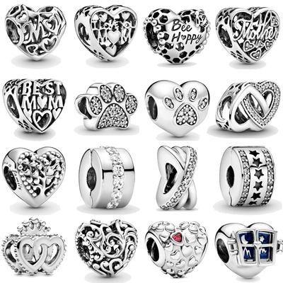 Paylor 2020 Liebe Herz Baum des Lebens Krone Bärentatze Perlen Charms Fit Mode Armbänder & Armreifen für Frauen Neue Mode DIY Schmuck