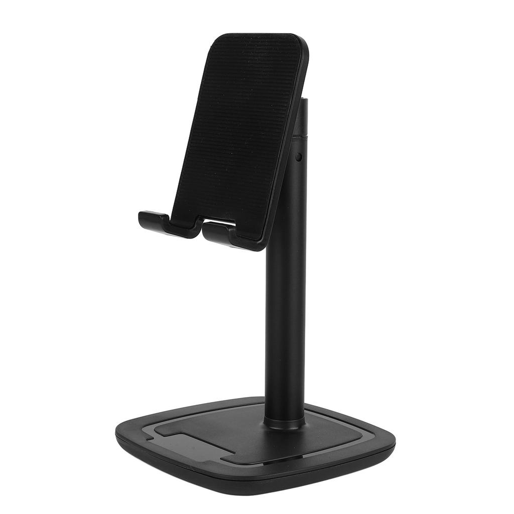 Black Aluminium Alloy Desktop Cell Phone Stand Foldable Telescopic Desk Mobile Phone Holder