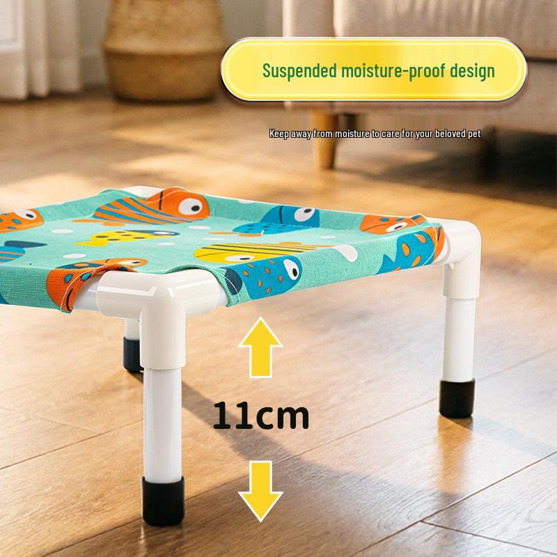 Foldable Pet Bed: Summer Cooling, Off-Ground, Moisture-Proof, Washable & Breathable for Cats and Dogs