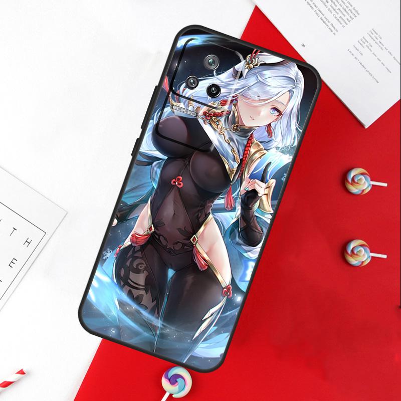 Genshin Anime Shenhe Case For Xiaomi 13 12 Lite 12X 11T 12T Pro Cover For POCO F5 X5 X3 Pro X4 F4 GT F3 C40 M5s