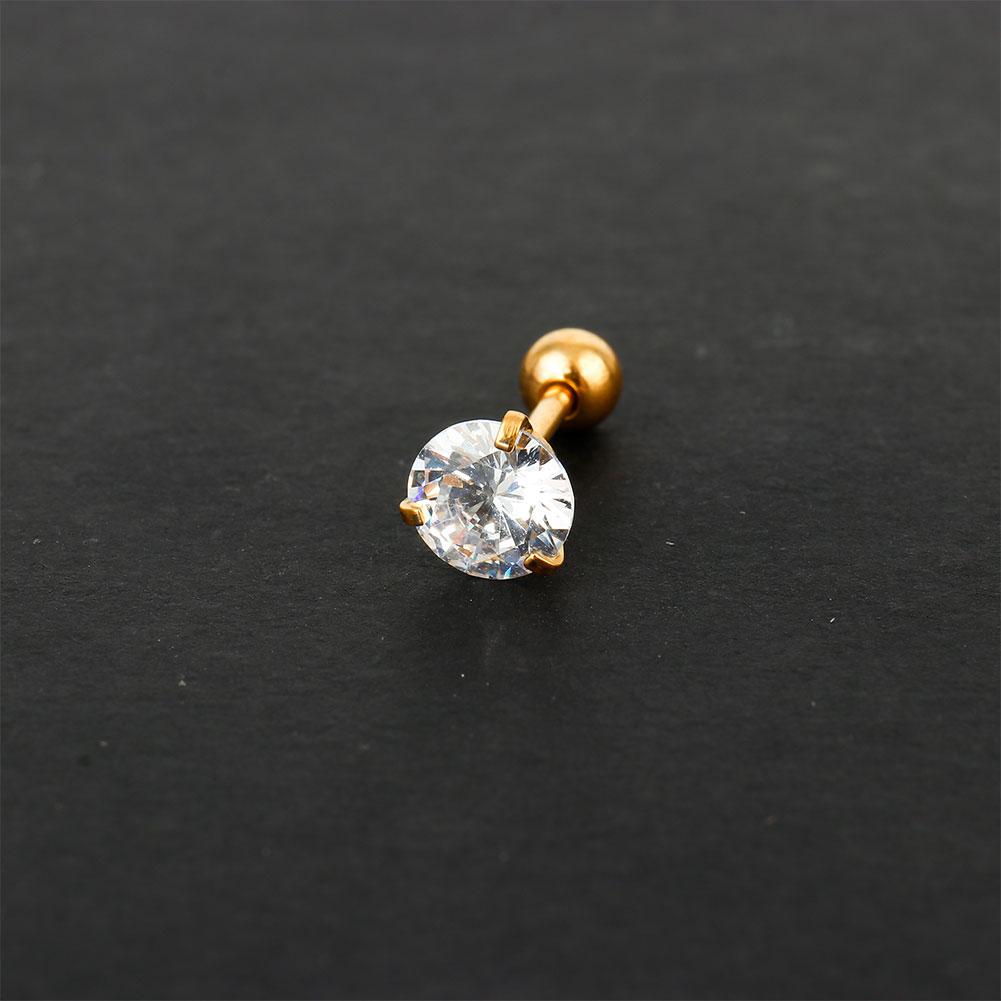 

9 Colors Fashion CZ 3 Prong Tragus Cartilage Stainless Steel Ear Stud Crystal Zircon Earrings Piercing Jewelry 6mm