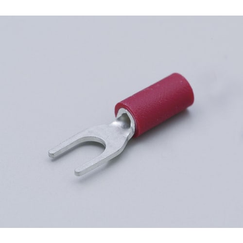 ELPA Insulated Y Terminal 1.25-4 Wiring Electrical 19.6mm Applicable Wire Range: Stranded Wire 0.25~1.65m 10 Pieces Red PS-073H(R)