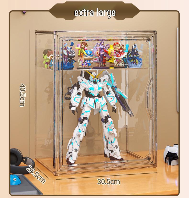 Pop Mart Transparent Acrylic Display Stand: Dustproof Magnetic Storage Box for Figures