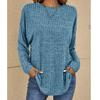 2023 Dames Casual Vintage Effen Kleur T-shirt Lente Herfst Mode Ronde Hals Lange Mouw Los Elegante Alles-passende Pullovers