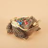 Brass Three-Legged Golden Toad Tea Pet - Home or Office Decorative Piece and Craft Ornament