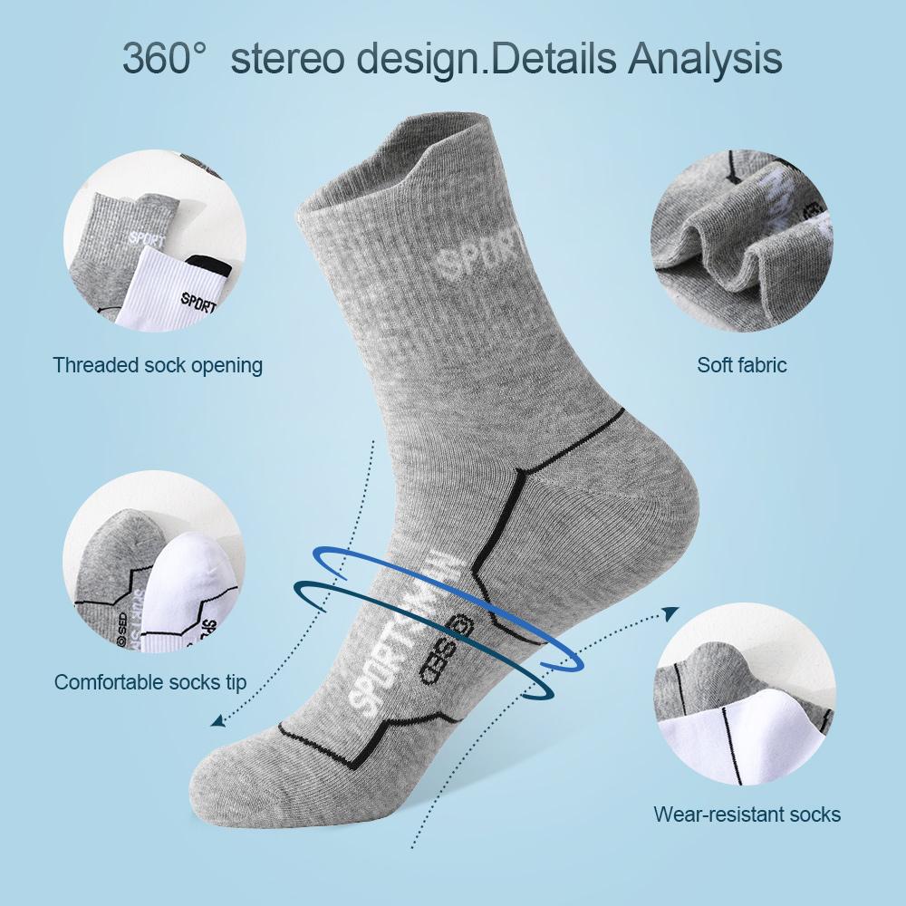3 Ζεύγη Ανδρικές Κάλτσες Εξωτερικού Χώρου Γυμναστηρίου Υψηλής Ποιότητας Άνετες Μαλακές Με Πρόσφυση στο Έδαφος Νέο Στυλ Μεσαίο Αλφάβητο Μόδα Κάλτσες Τρεξίματος