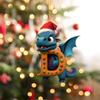 2D 26 Letters Christmas Dragon Pendants Acrylic Printed Pattern Dragon Baby Hanging Ornament Decorative Christmas Tree Pendants