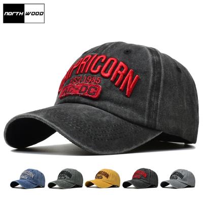 Northwood Vintage Washed Vintage Hats for Men and Women Fashionable Three-dimensional Embroidery Letters Sun Shading Baseball Caps