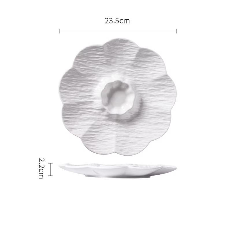 

BEPAN 1PC White Ceramic Dumpling Plate with Vinegar Dish Household Special Divided Tableware Breakfast Container Home Supplies