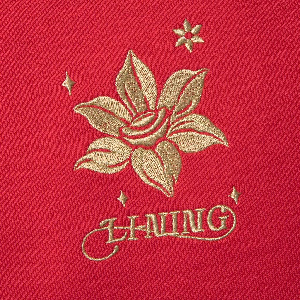 Li Ning Daily Prosperity Series Letter Round Neck Loose Simple Comfortable Versatile Casual Sweatshirt Women Sweatshirt Cinnabar-Red AWDV182-6