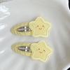 1 pár Sladké Hvězdičky s Úsměvem Sponky do Vlasů Univerzální Roztomilé Žluté Akrylové Sponky pro Ženy Dívky Kawaii Doplňky do Vlasů Dárky