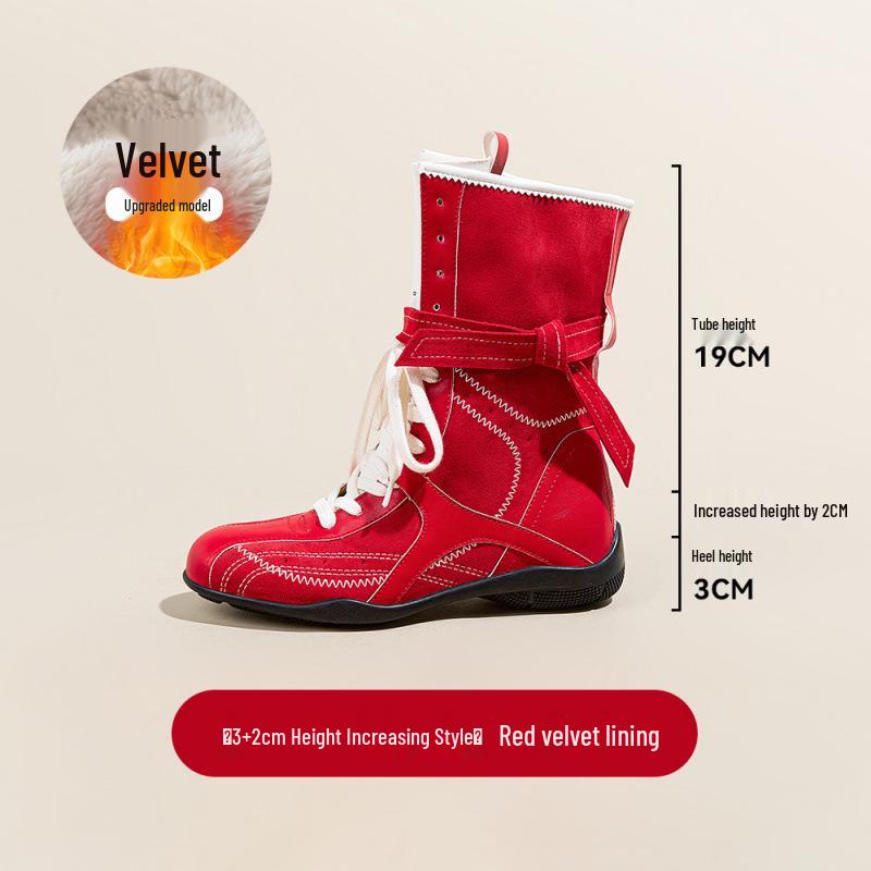 

Винтажные женские ботинки Melaard на толстой подошве в стиле вестерн для бокса со скрытым каблуком 5 см - Коллекция Осень/Зима 2025 35