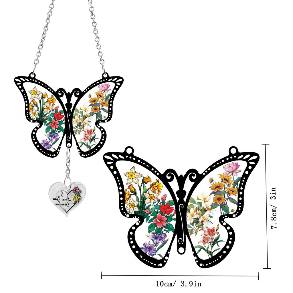 Elegant Butterfly Suncatcher Set of 2 - Beautiful Acrylic Wall Decorations for Home Wedding or Party Décor